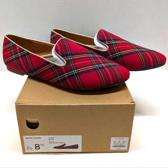 J. Crew Shoes - NEW J.Crew Tartan Loafers in Red Plaid